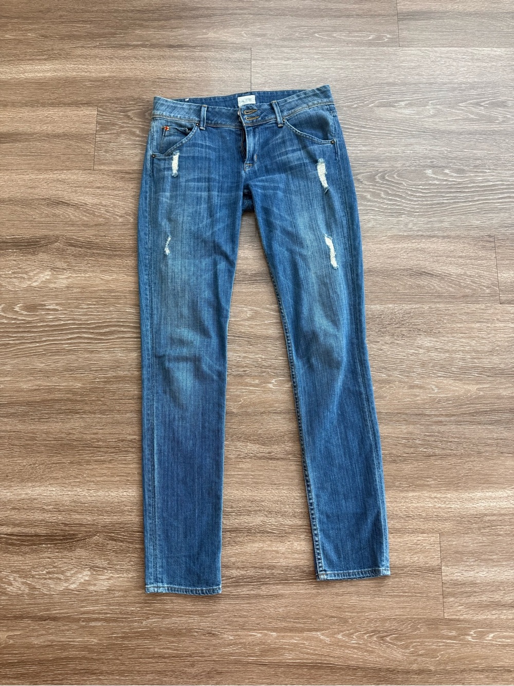 Hudson Jeans Women's Skinny Distressed Blue Denim